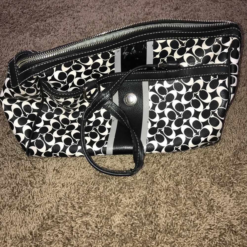 Black and white coach bag